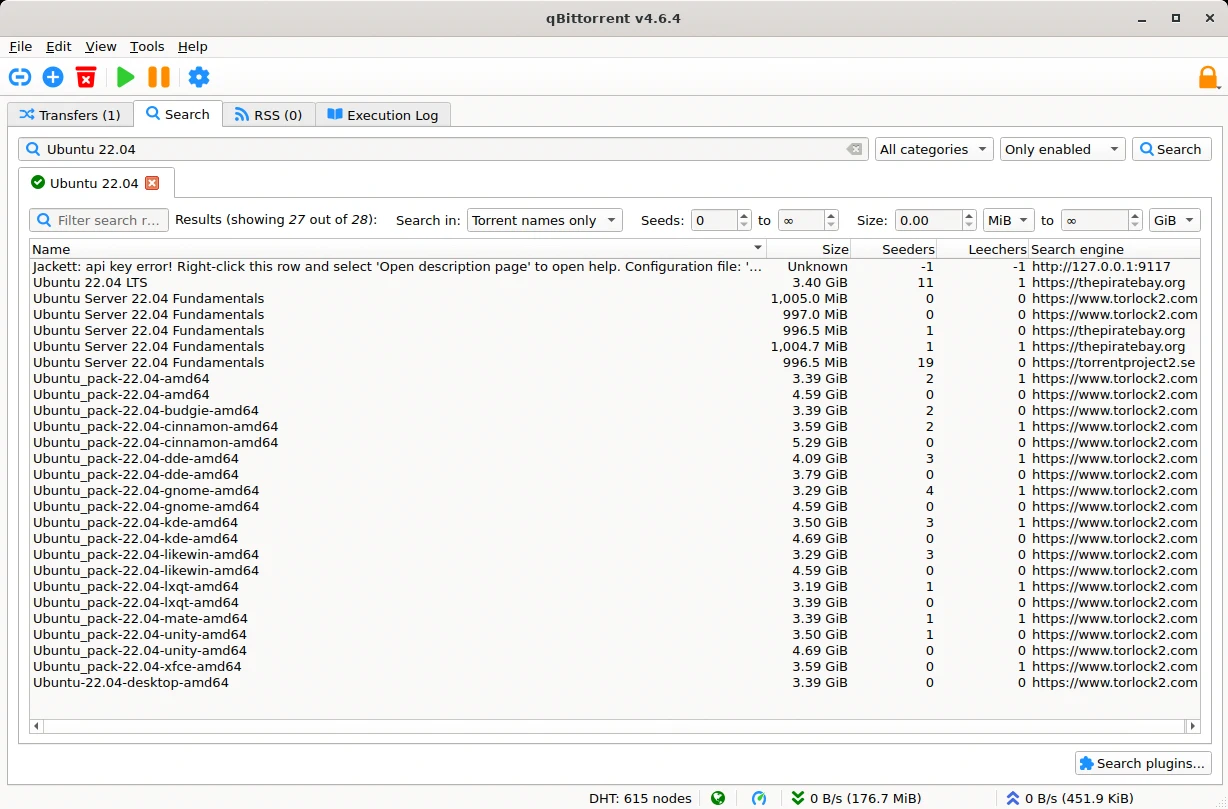 Скриншот qBittorrent 4