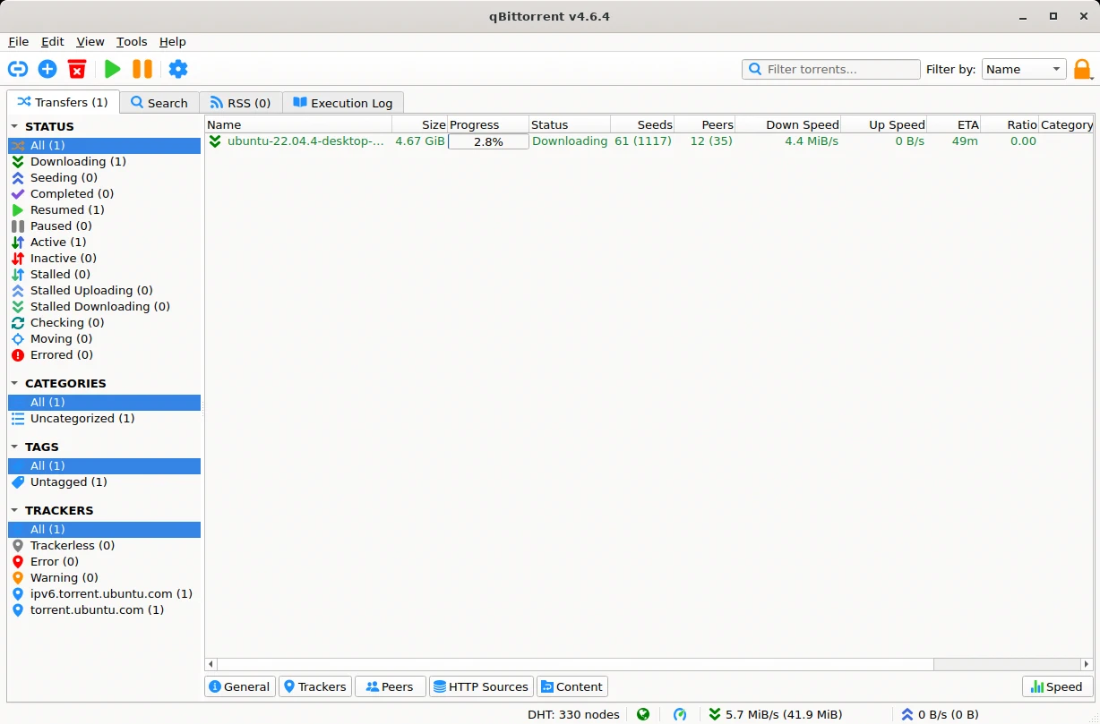 Скриншот qBittorrent 1